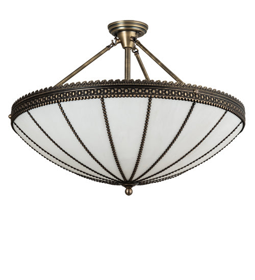 Meyda Tiffany 238130 Four Light Semi-flushmount, Antique Brass