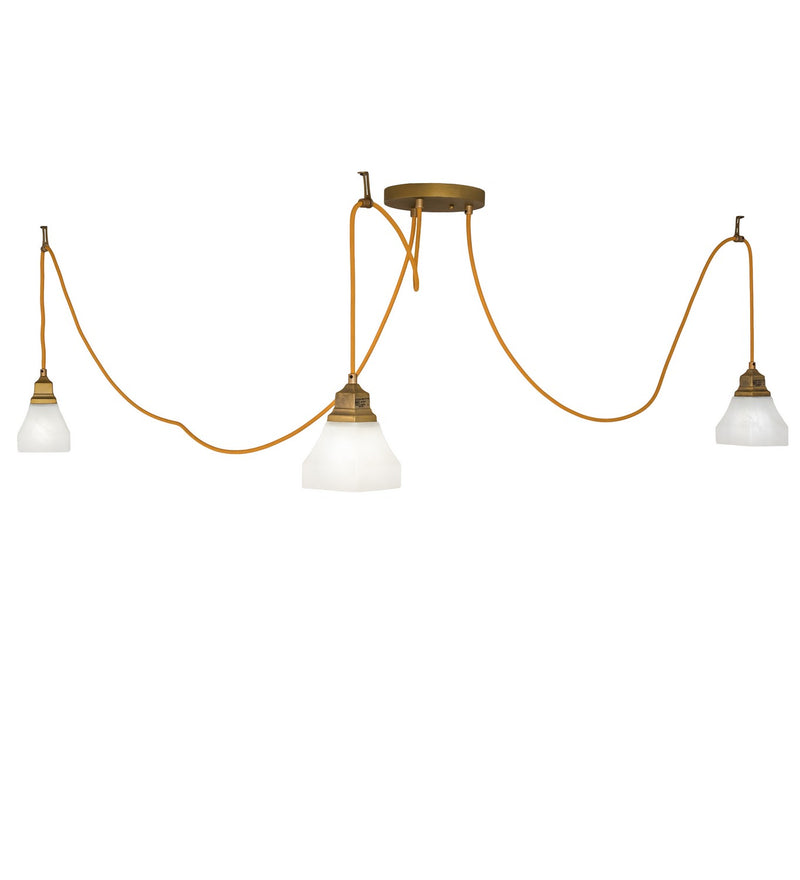 Meyda Tiffany 238424 Three Light Pendant, Matte Buttered Brass