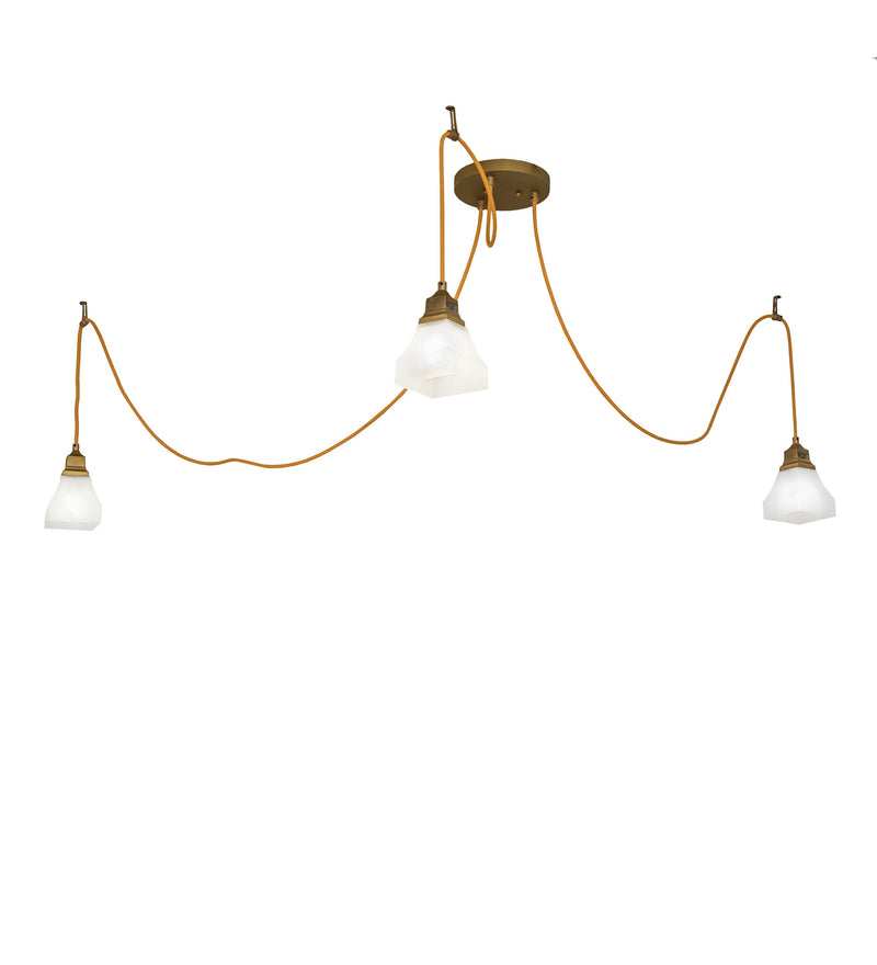 Meyda Tiffany 238424 Three Light Pendant, Matte Buttered Brass