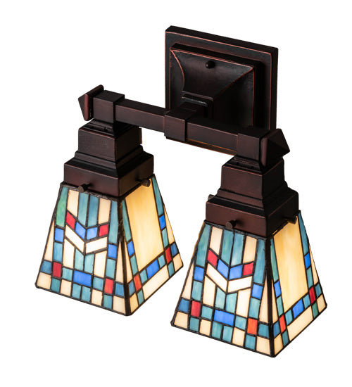 Meyda Tiffany 238498 Two Light Wall Sconce, Mahogany Bronze