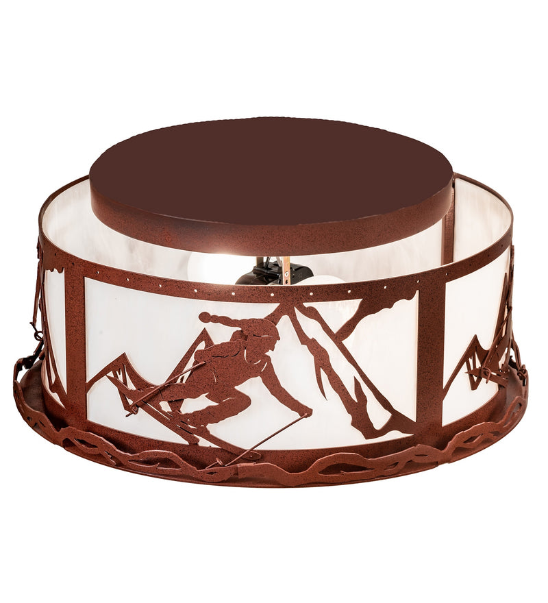 Meyda Tiffany 238687 Two Light Semi-Flushmount, Rust