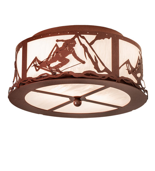 Meyda Tiffany 238687 Two Light Semi-Flushmount, Rust