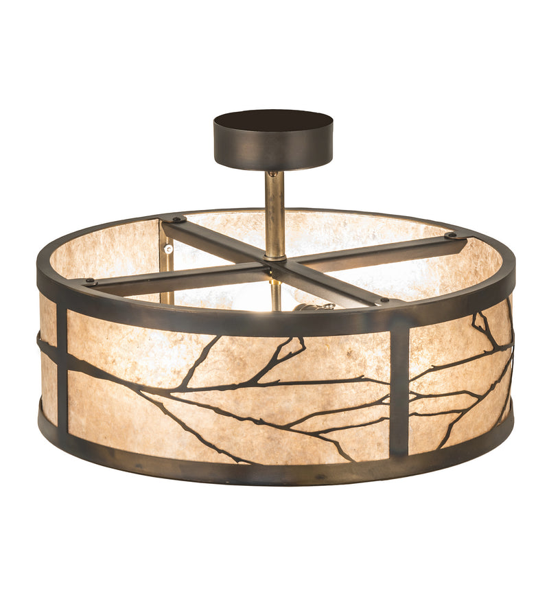 Meyda Tiffany 238789 Three Light Semi-Flushmount, Dark Burnished Antique Copper
