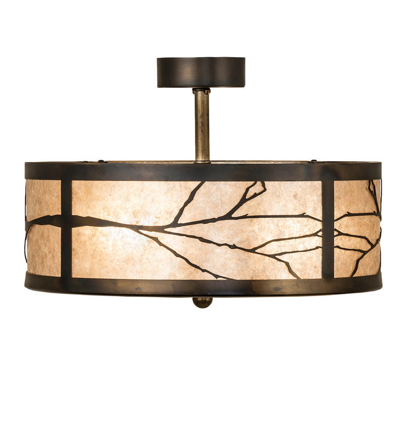 Meyda Tiffany 238789 Three Light Semi-Flushmount, Dark Burnished Antique Copper