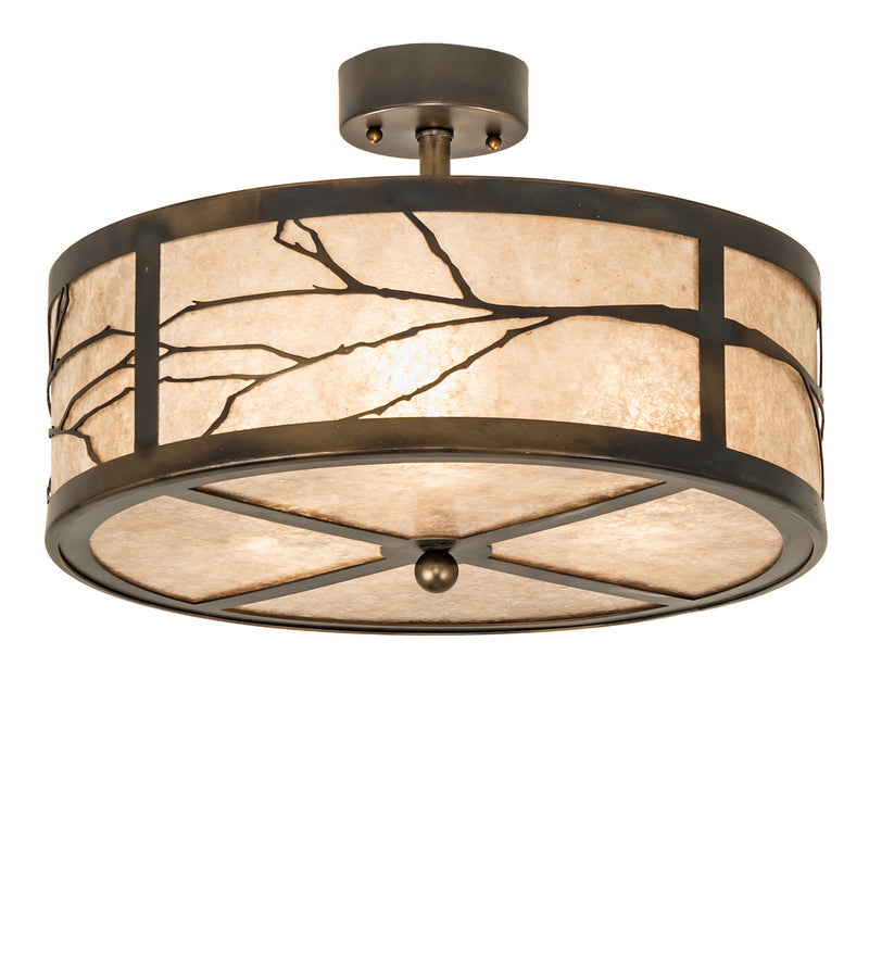 Meyda Tiffany 238789 Three Light Semi-Flushmount, Dark Burnished Antique Copper