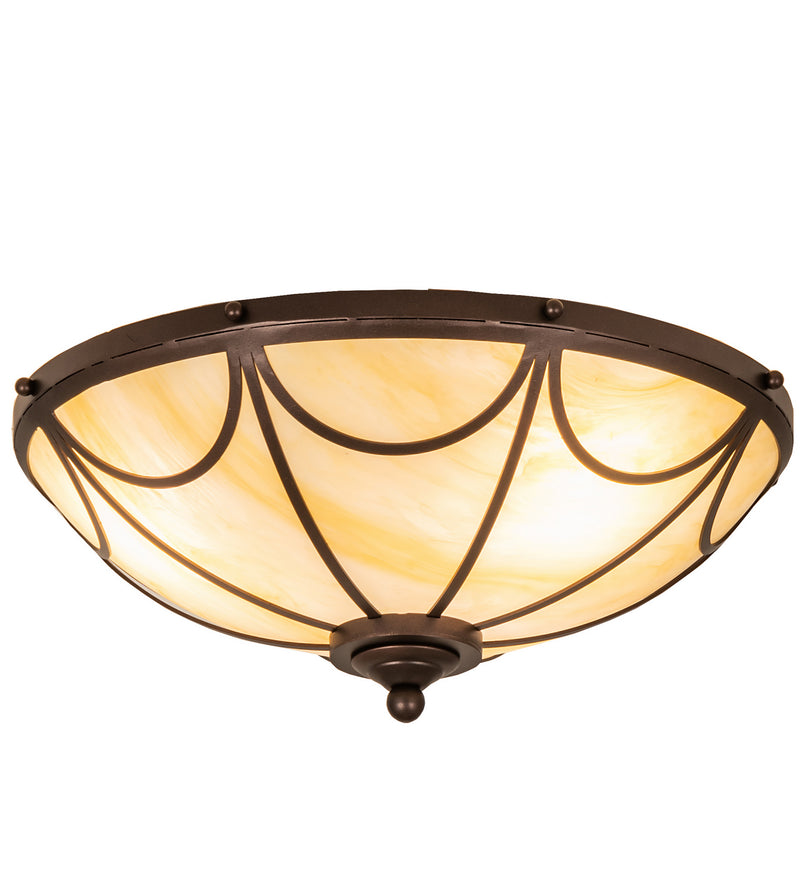 Meyda Tiffany 239068 Three Light Flushmount, Mahogany Bronze