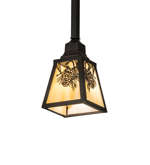Meyda Tiffany 239256 One Light Mini Pendant, Craftsman Brown