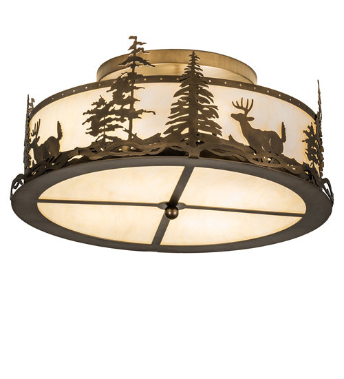 Meyda Tiffany 239334 Four Light Semi-Flushmount, Antique Copper