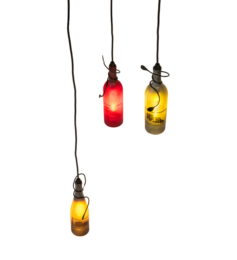 Meyda Tiffany 239714 Three Light Pendant, Black Tex