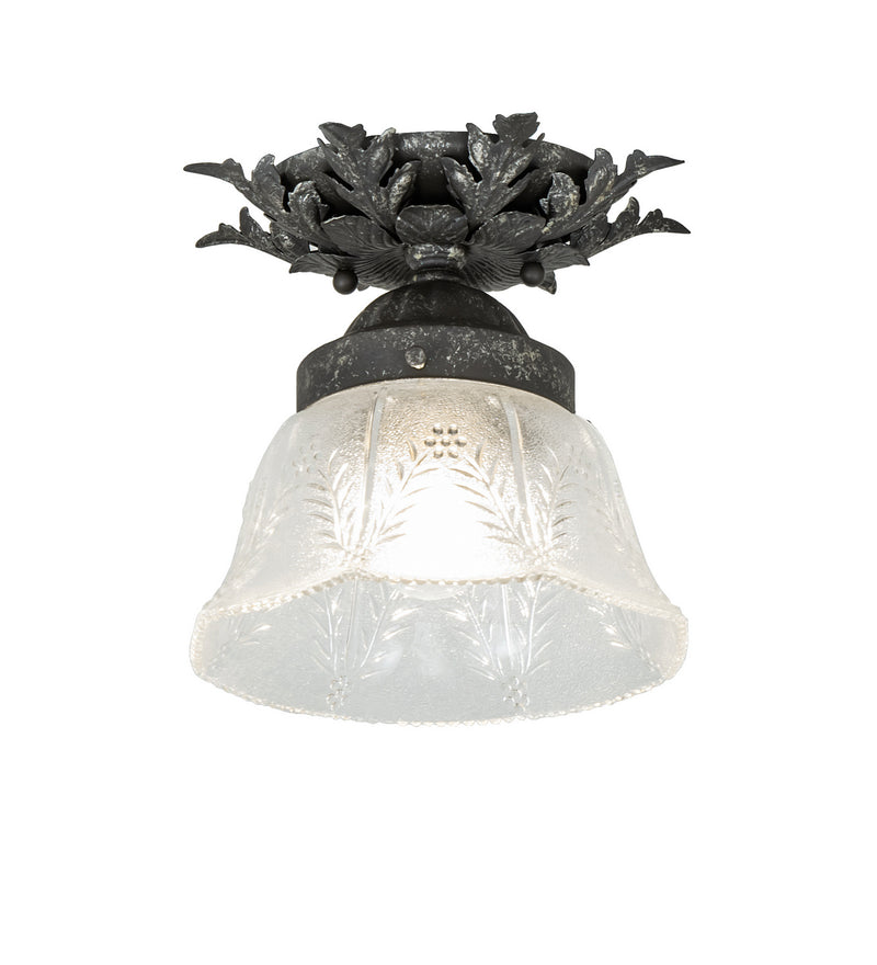 Meyda Tiffany 239955 One Light Flushmount, Antique Pewter