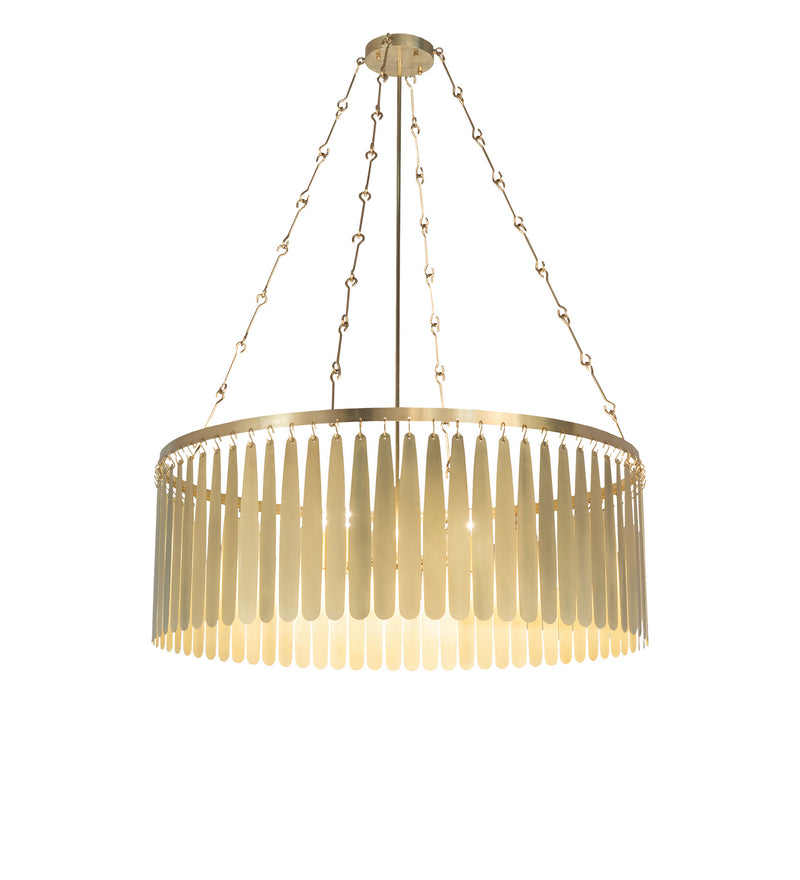 Meyda Tiffany 240187 Eight Light Chandelier, Brushed/Waxed Brass