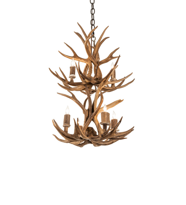 Meyda Tiffany 240289 Six Light Chandelier, Antique Copper