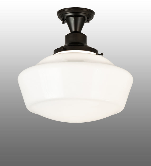 Meyda Tiffany 240369 One Light Semi-Flushmount, Black Metal