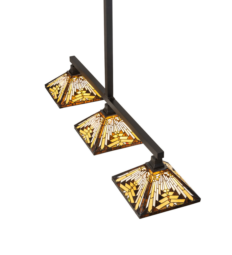 Meyda Tiffany 240482 Three Light Island Pendant, Craftsman Brown