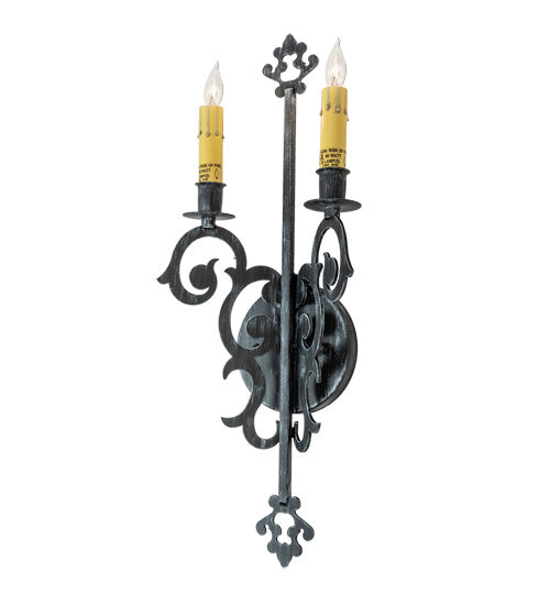 Meyda Tiffany 240495 Two Light Wall Sconce, Antique Iron Gate