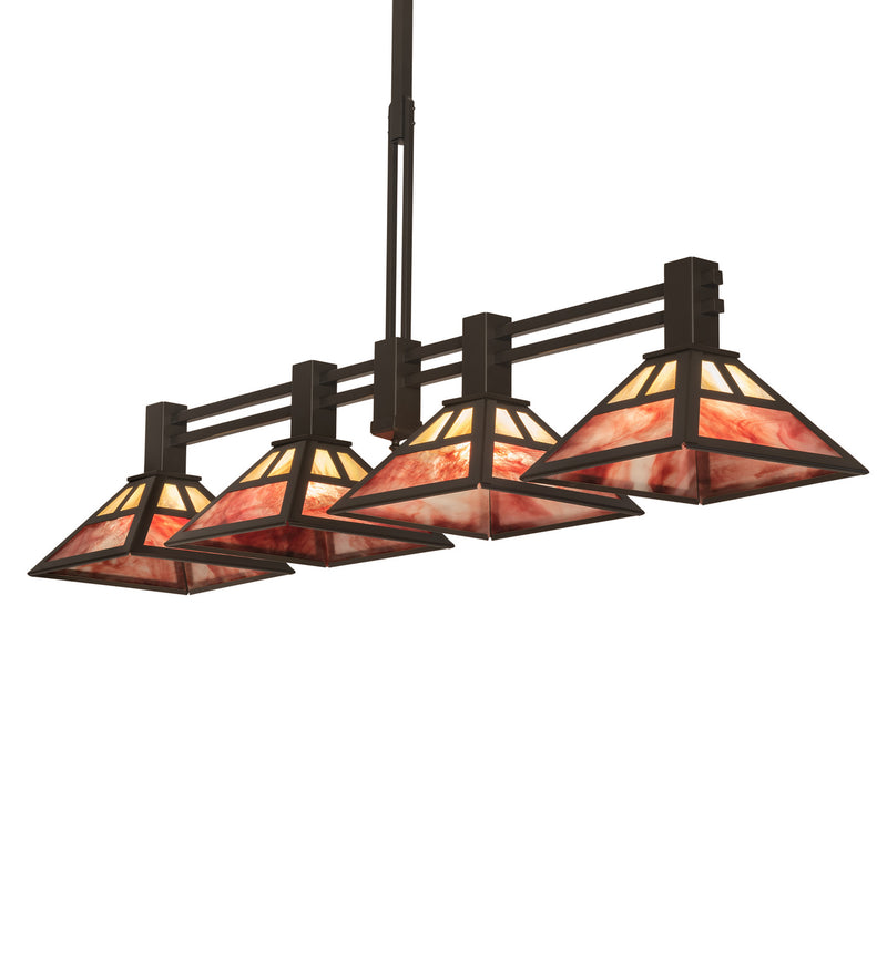 Meyda Tiffany 240914 Four Light Island Pendant, Timeless Bronze