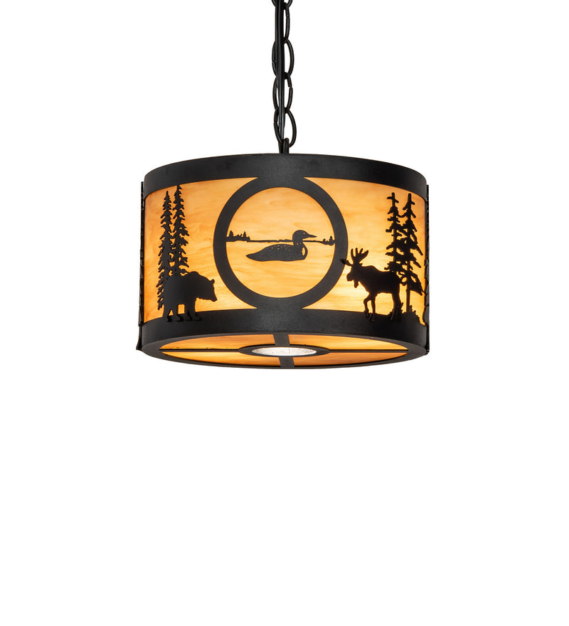 Meyda Tiffany 240924 Two Light Pendant, Textured Black