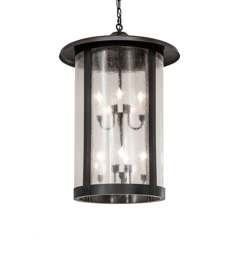 Meyda Tiffany 241067 Eight Light Pendant, Craftsman Brown On Brass