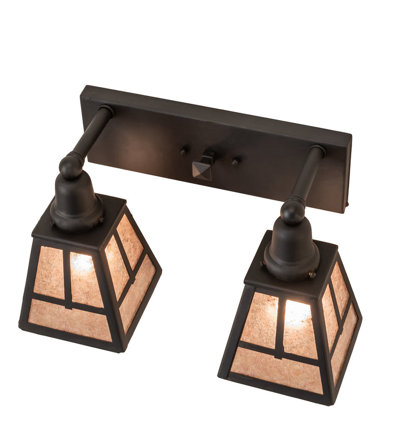 Meyda Tiffany 241072 Two Light Vanity, Costello Black Hand Rubbed Iron