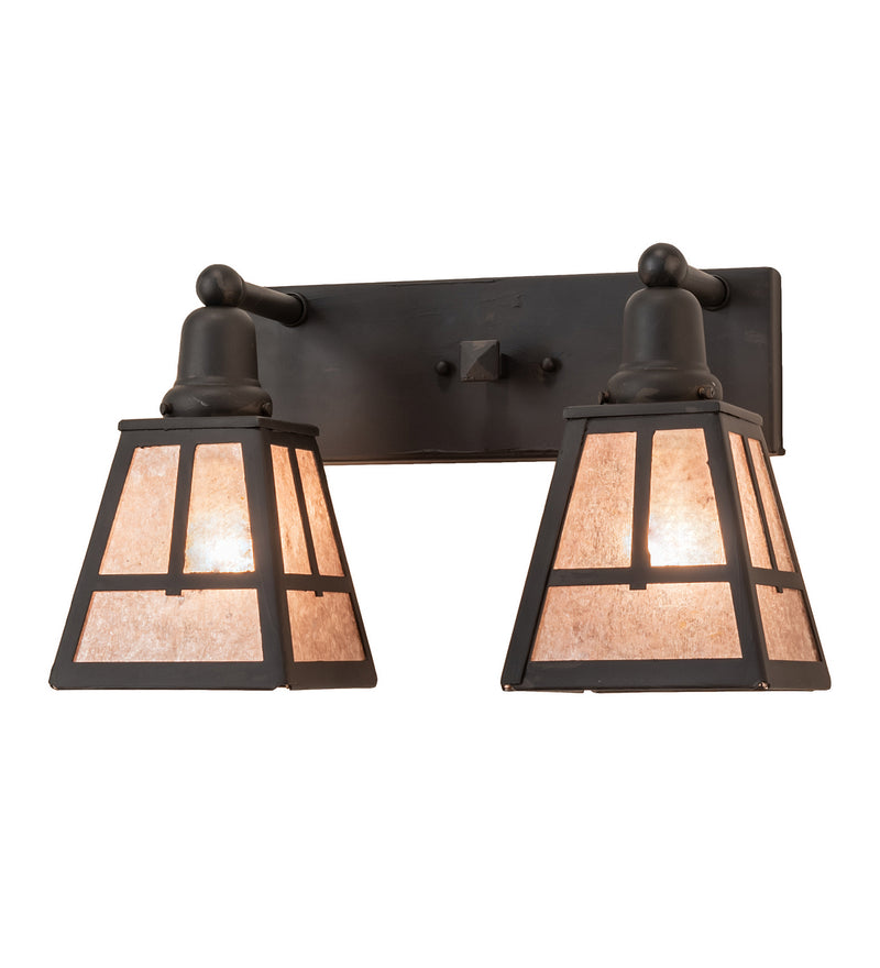 Meyda Tiffany 241072 Two Light Vanity, Costello Black Hand Rubbed Iron