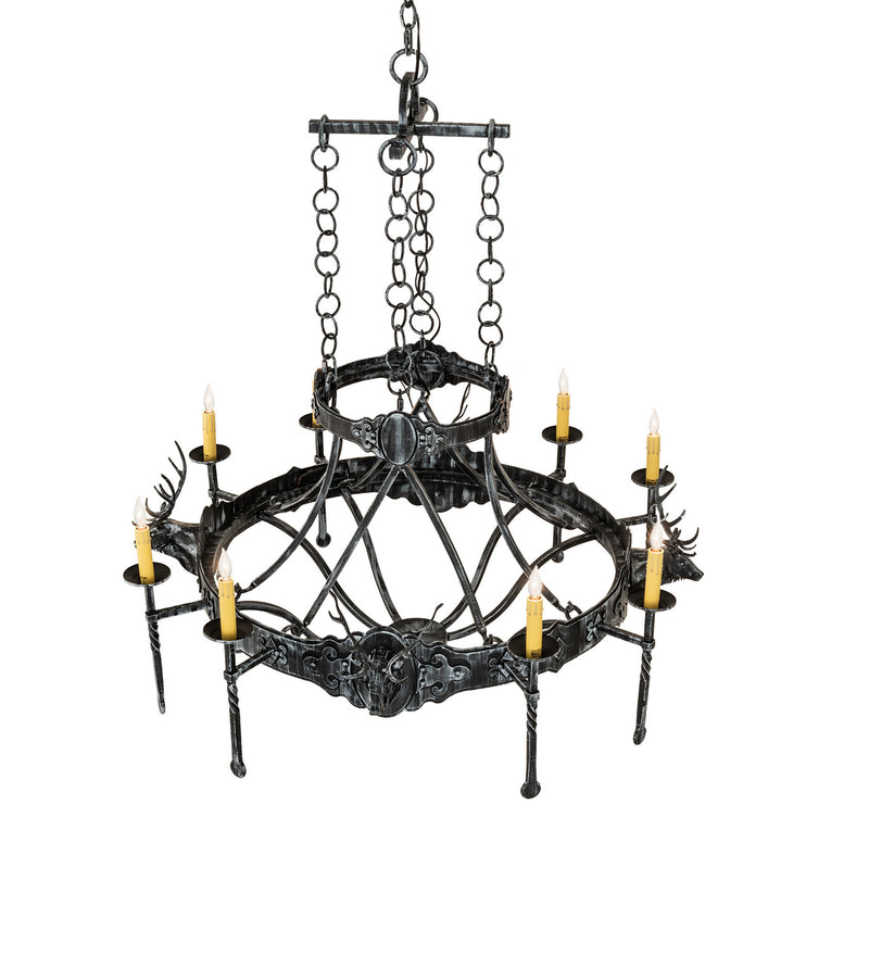 Meyda Tiffany 241339 Eight Light Chandelier, Antique Iron Gate