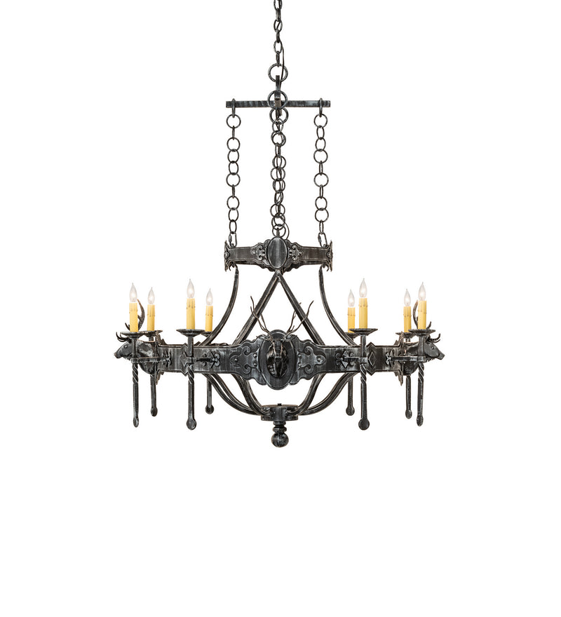 Meyda Tiffany 241339 Eight Light Chandelier, Antique Iron Gate
