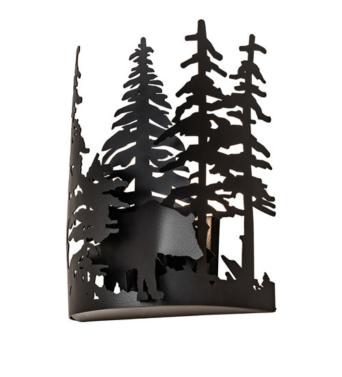 Meyda Tiffany 241558 One Light Wall Sconce, Black Satin Wrought Iron
