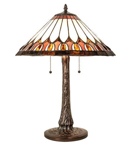 Meyda Tiffany 242005 Six Light Table Lamp, Mahogany Bronze