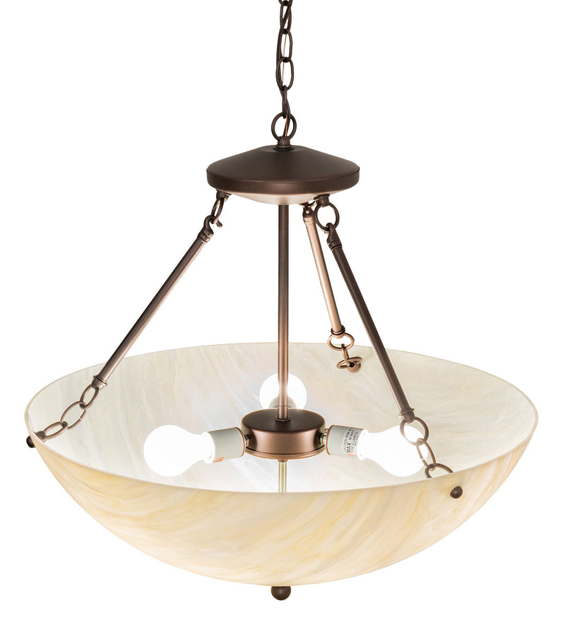 Meyda Tiffany 242010 Three Light Pendant, Mahogany Bronze