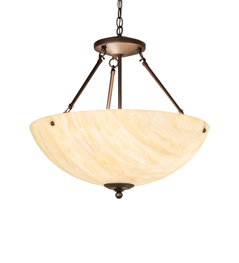 Meyda Tiffany 242010 Three Light Pendant, Mahogany Bronze