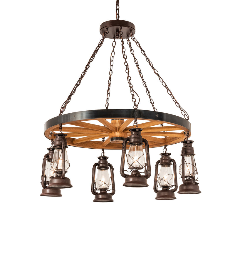 Meyda Tiffany 242013 Six Light Chandelier, Distressed Rust