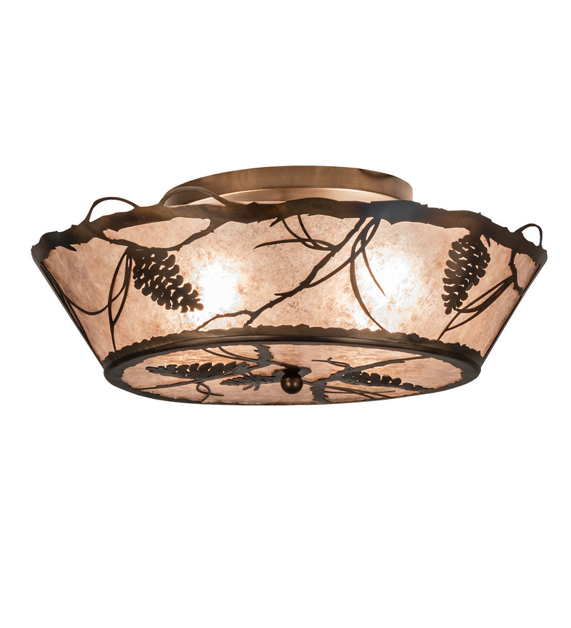 Meyda Tiffany 242028 Four Light Flushmount, Light Burnished Antique Copper
