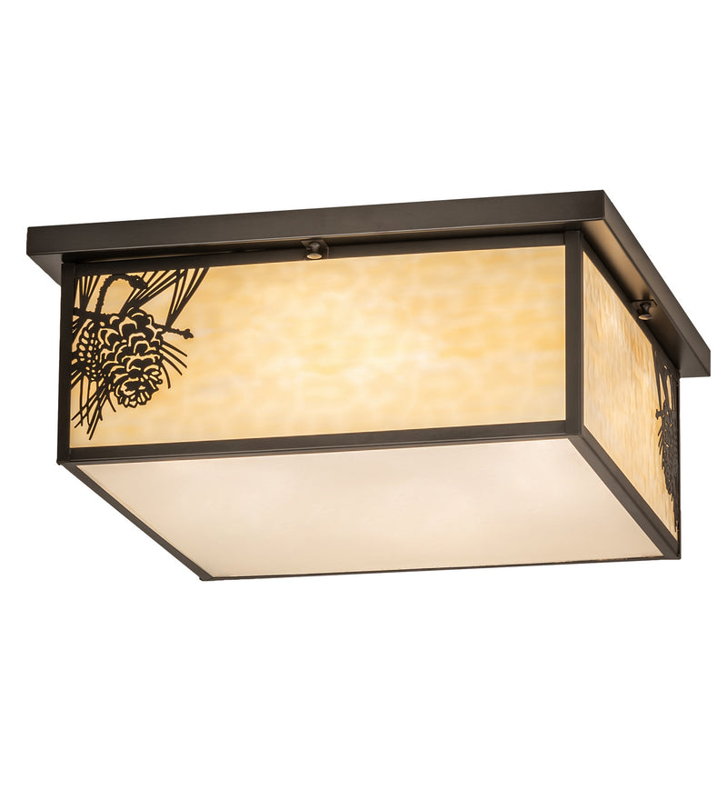 Meyda Tiffany 242031 Six Light Flushmount, Craftsman Brown
