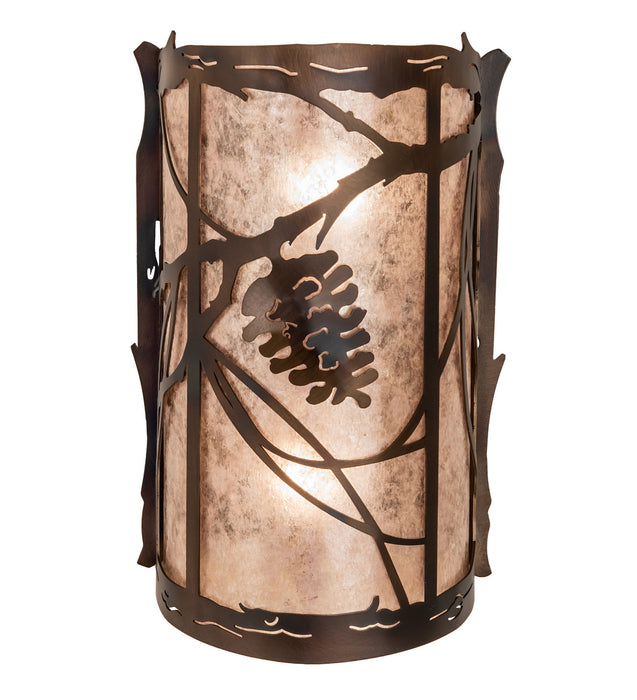 Meyda Tiffany 242033 Two Light Wall Sconce, Light Burnished Antique Copper