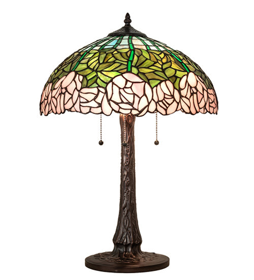 Meyda Tiffany 242043 Three Light Table Lamp, Mahogany Bronze