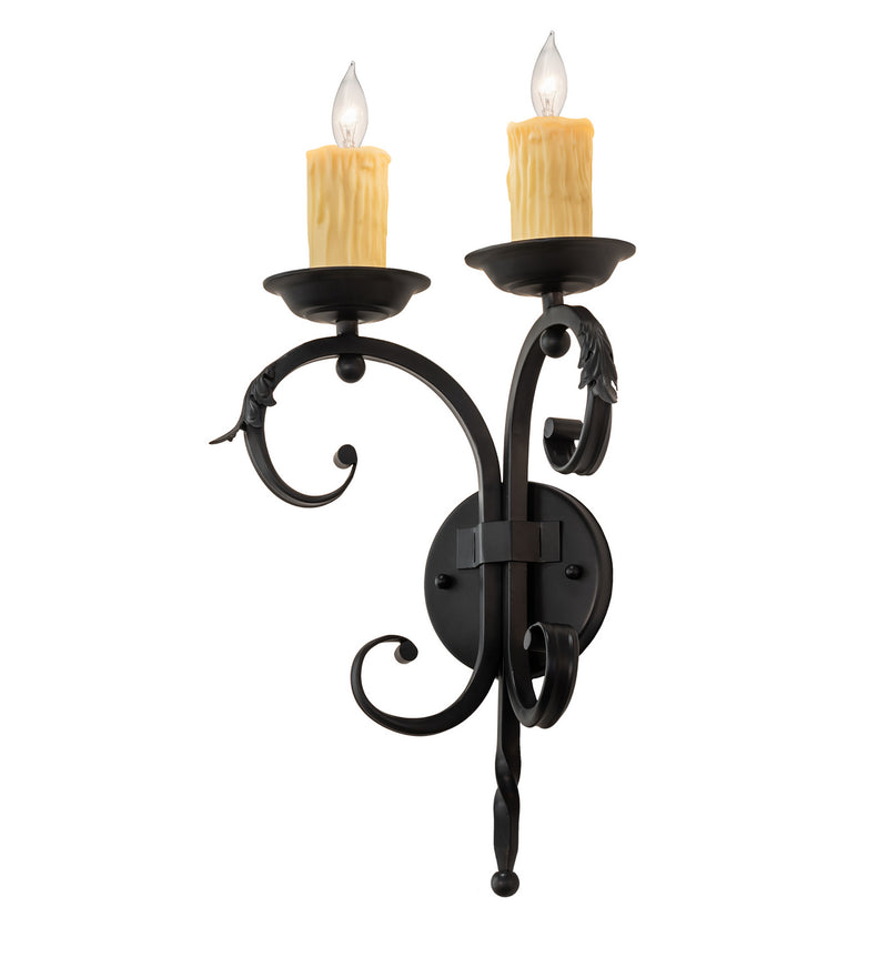 Meyda Tiffany 242072 Two Light Wall Sconce, Blackwash