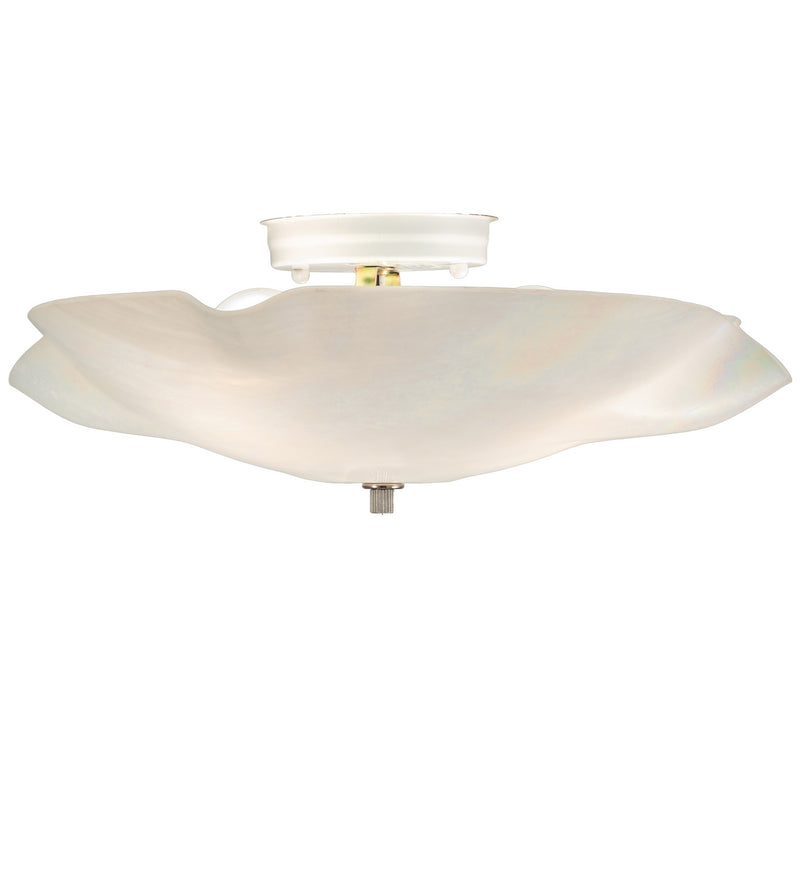 Meyda Tiffany 242094 Three Light Flush Mount, Brushed Nickel