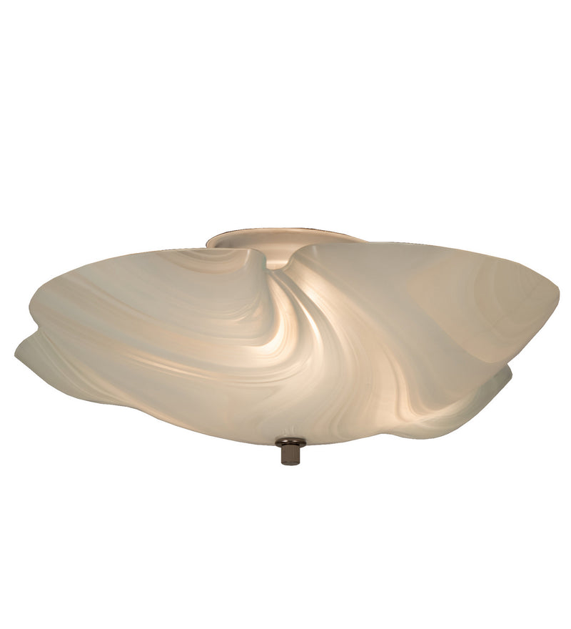 Meyda Tiffany 242095 Three Light Flush Mount, Brushed Nickel