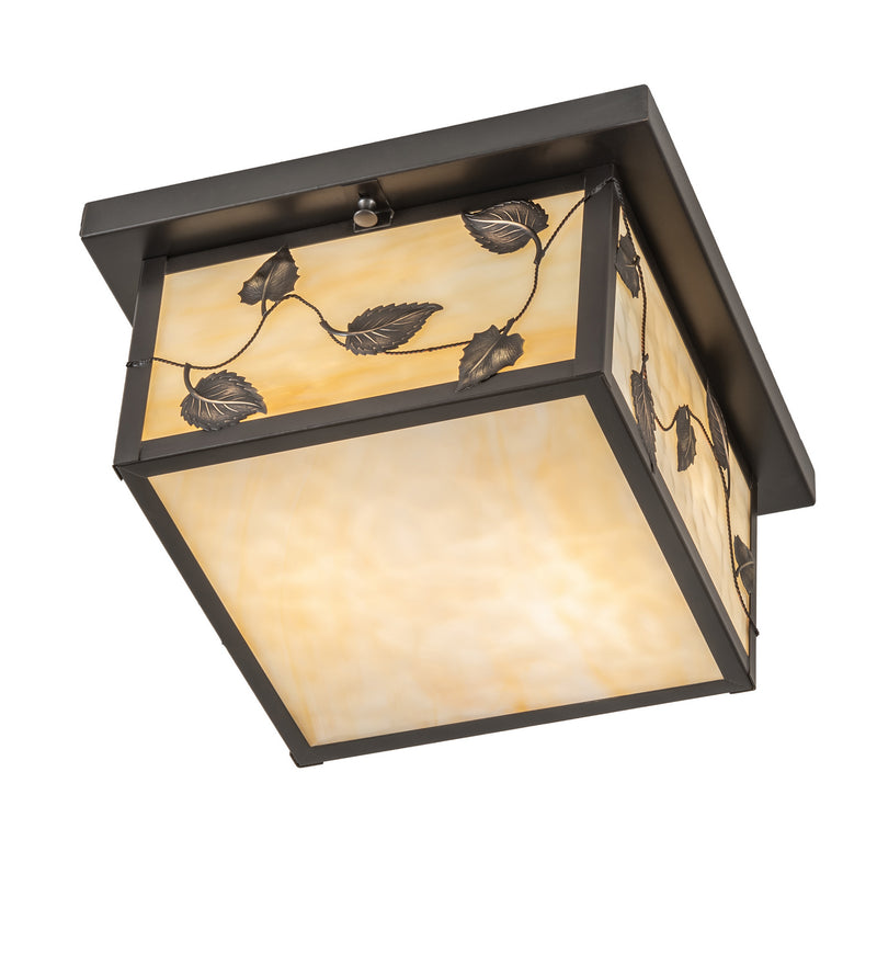 Meyda Tiffany 242335 Two Light Flushmount, Craftsman Brown