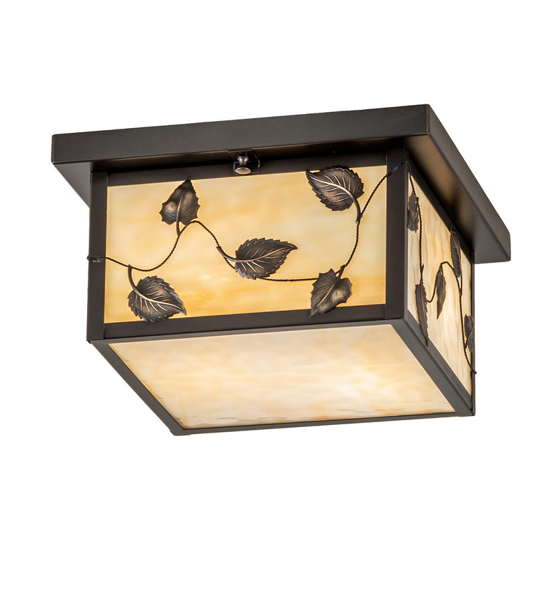 Meyda Tiffany 242335 Two Light Flushmount, Craftsman Brown