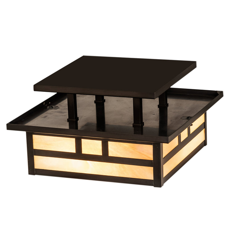 Meyda Tiffany 242391 Two Light Flushmount, Craftsman Brown