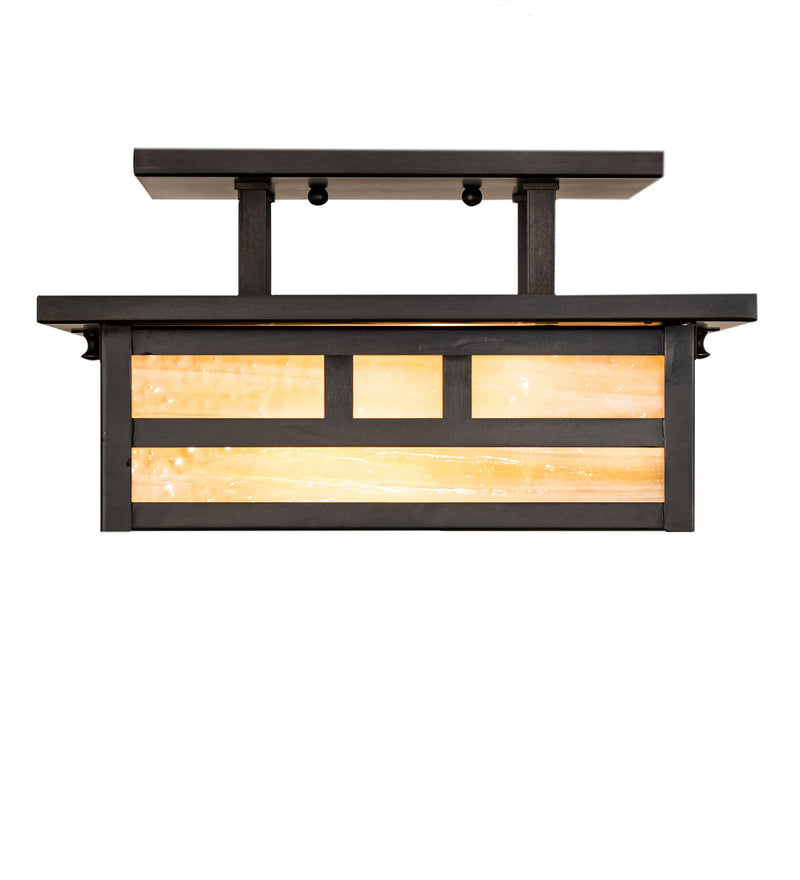 Meyda Tiffany 242391 Two Light Flushmount, Craftsman Brown
