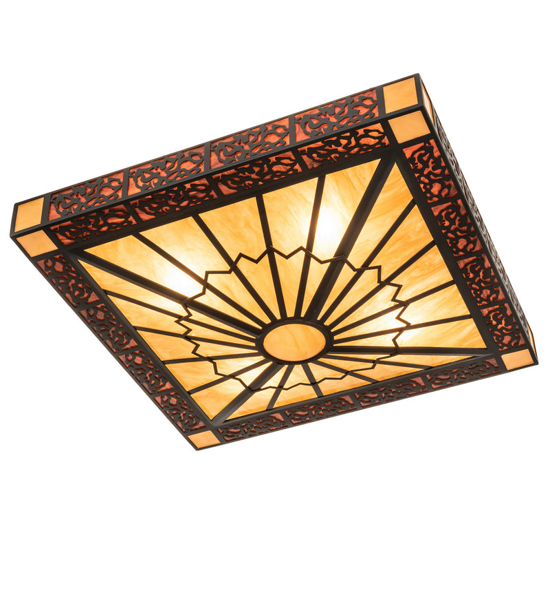 Meyda Tiffany 242409 Four Light Semi-Flushmount, Chestnut
