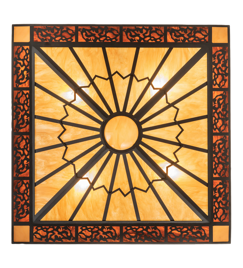 Meyda Tiffany 242409 Four Light Semi-Flushmount, Chestnut