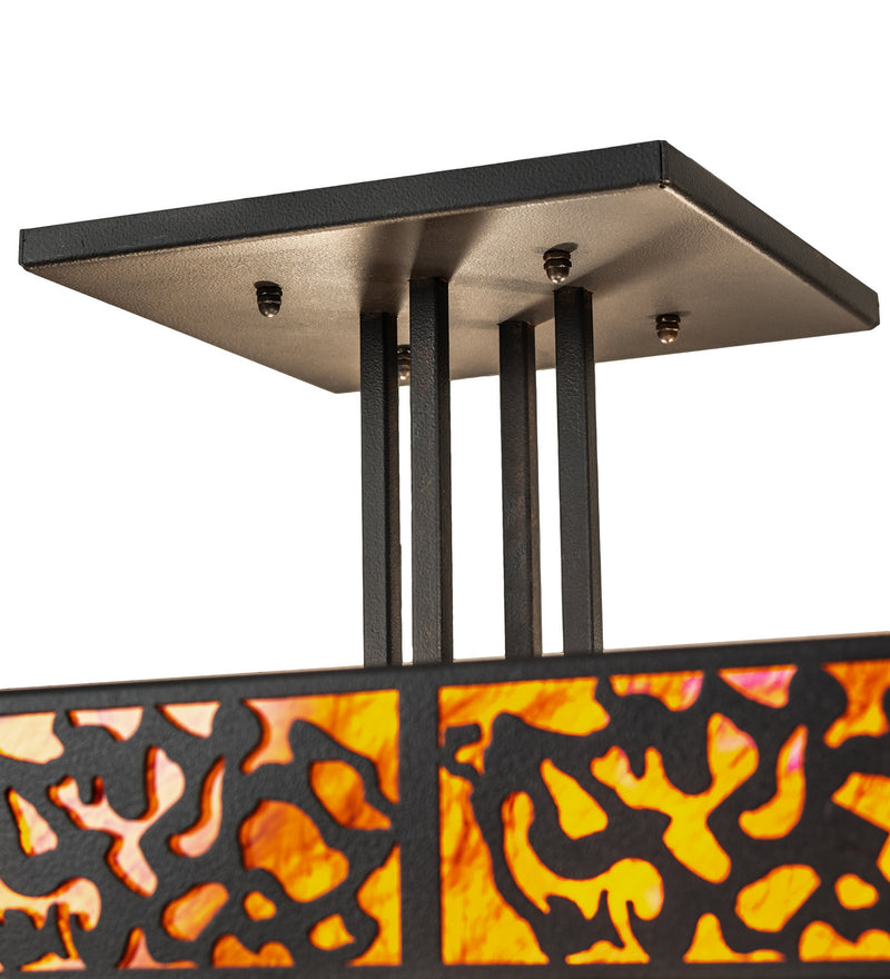 Meyda Tiffany 242409 Four Light Semi-Flushmount, Chestnut