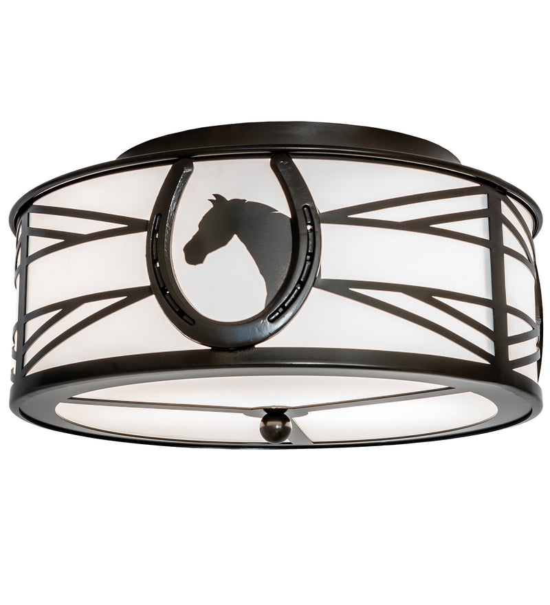 Meyda Tiffany 242550 Two Light Flushmount, Timeless Bronze