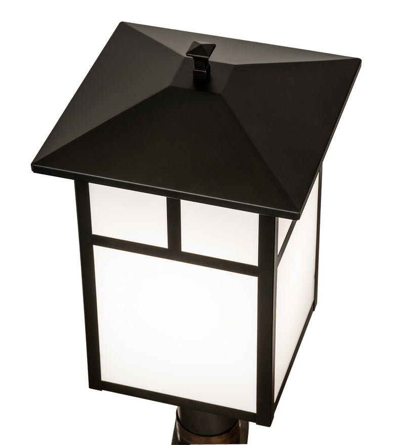 Meyda Tiffany 242577 One Light Post Mount, Craftsman Brown On Brass