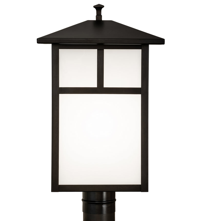 Meyda Tiffany 242577 One Light Post Mount, Craftsman Brown On Brass