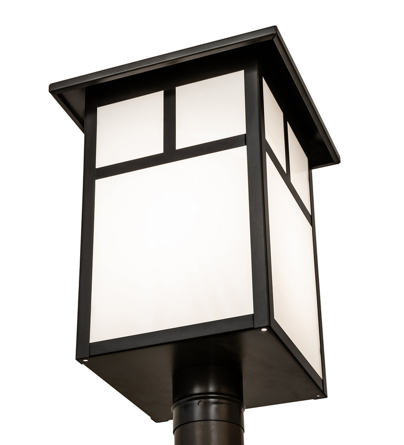 Meyda Tiffany 242577 One Light Post Mount, Craftsman Brown On Brass