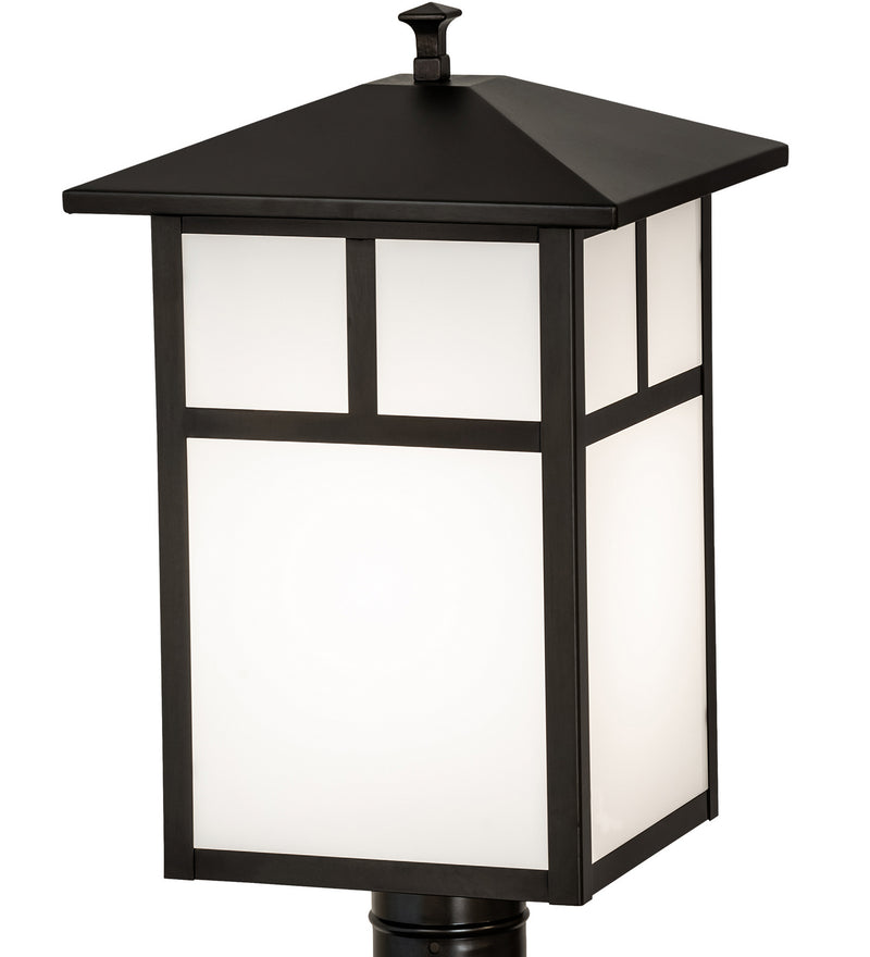 Meyda Tiffany 242577 One Light Post Mount, Craftsman Brown On Brass